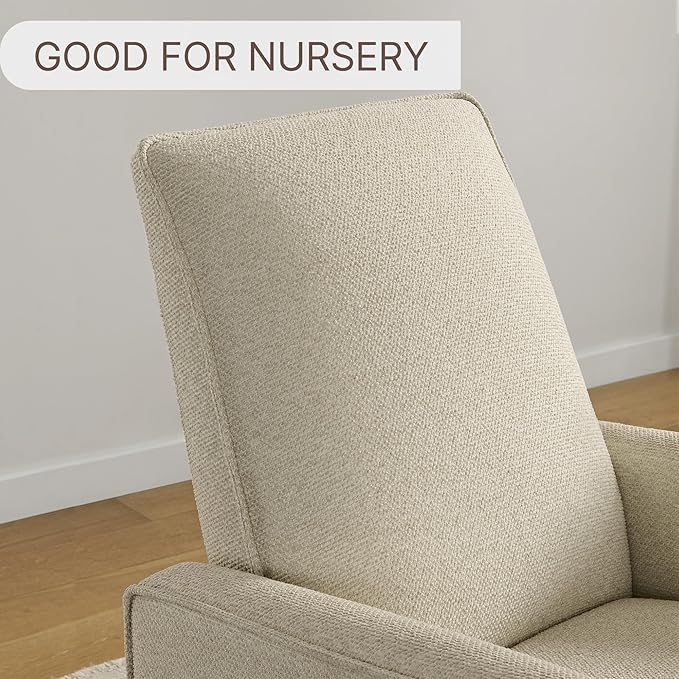 Upholstered Recliner Swivel Glider Nursery Chair Reclining Performance Fabric - Image 4