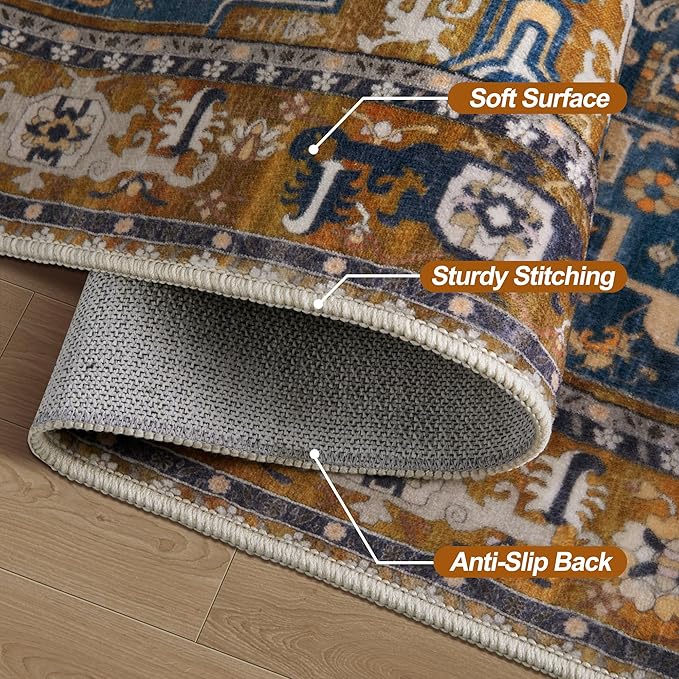 Tangsoo 2x3 Washable Rug for Entryway, Vintage Non Slip Small Area Rug - Image 5