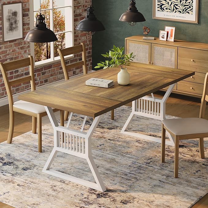 GarveeHome 70.8 Inch Dining Table 4-6 Person, Kitchen Table - Image 3