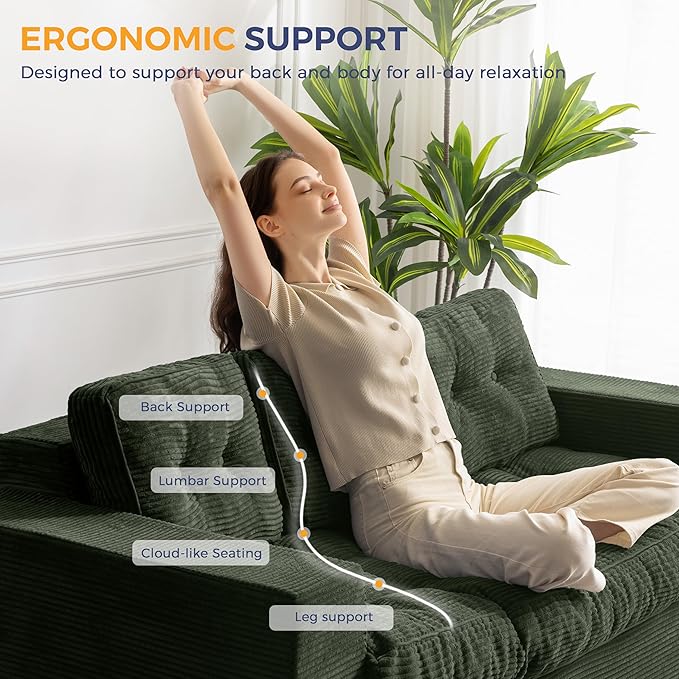 MAXYOYO 3 Seater Couch for Living Room, Boneless Couch - Image 7