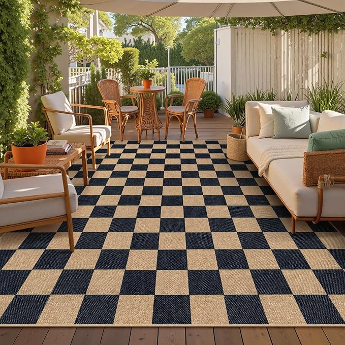 Lahome Checkered Easy Jute Rug, 9x12 Area Rug by Lahome
