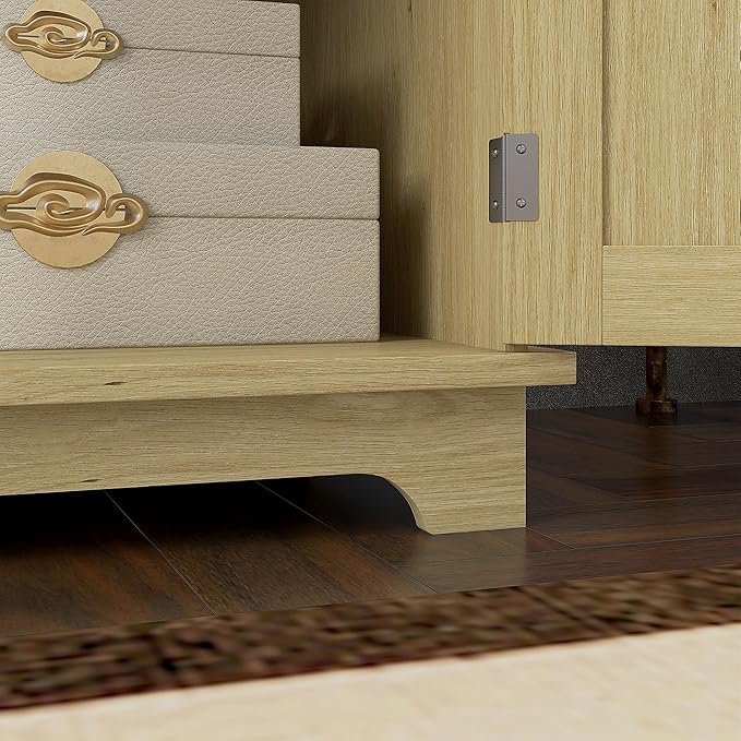 HOMCOM Sideboard with Solid Wood Countertop, Modern Kitchen Storage Cabinet - Image 9
