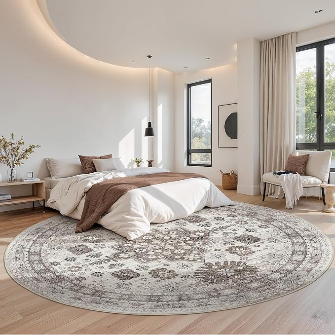 zesthome 9ft Round Rugs for Living Room, Non-Slip Washable Round Area Rugs - Image 7