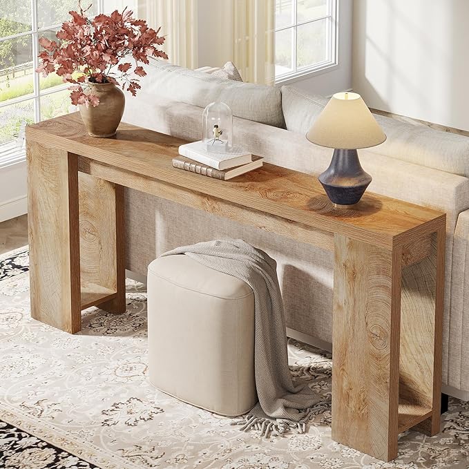 Tribesigns 70.9-Inch Extra Long Console Table, Farmhouse Wood Sofa Table Behind - Image 3