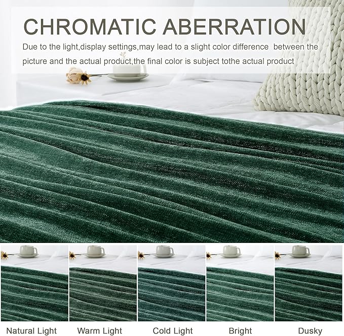 Chenille Throw Blanket for Couch 50"X 60", Soft Cozy Throws - Image 2
