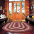 Homespice Autumn Maple Burgundy and Tan Oval Braided Rugs, 8x10' by Homespice