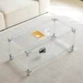 Saint Mossi 202302CR Glass Coffee Table, Double Layer Glass Coffee Table by SaintMossi
