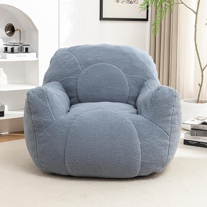 Furniliving Bean Bag Chair, Giant Bean Bag Chair Stuffed Floor Sofa - Image 5