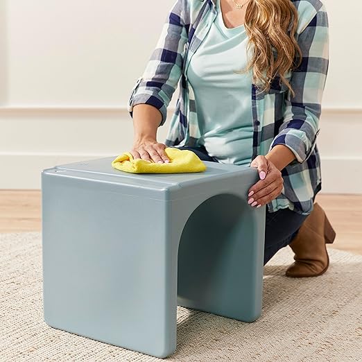 ECR4Kids Tri-Me Table and Cube Chair Set, Powder Blue - Image 9