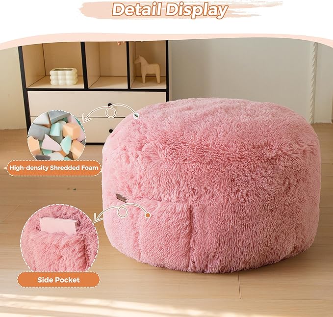 MAXYOYO Kids Bean Bag Chair, Stuffed Faux Fur Bean Bag - Image 6