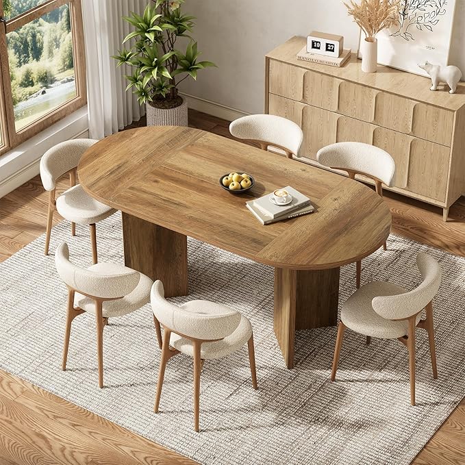LITTLE TREE 63" Rustic Oval Dining Table by LITTLETREE