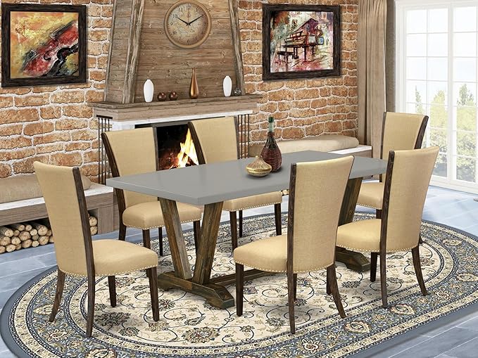 East West Furniture V797VE703-7 7 Piece Kitchen Table & Chairs Set Consist of a - Image 2