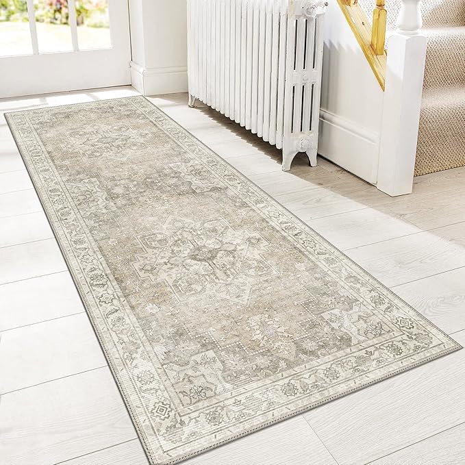 GENIMO 2x10 Runner Rugs for Hallway, Machine Washable Non Slip Vintage Rugs by GENIMO
