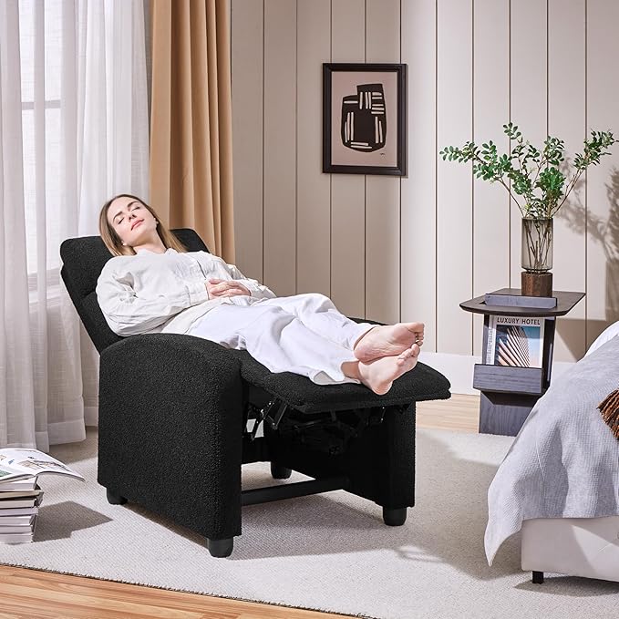 Yaheetech Boucle Recliner Chair Single Sofa Home Theater Seating Adjustable - Image 9