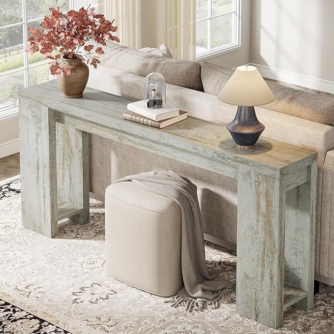 Tribesigns 70.9-Inch Extra Long Console Table, Farmhouse Wood Sofa Table Behind - Image 3