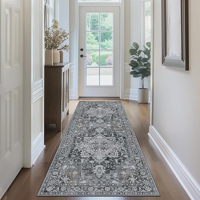 GENIMO 2x7 Runner Rugs for Hallway, Machine Washable Non Slip Vintage Rugs - Image 2