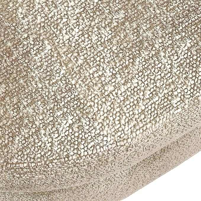 Oval Storage Bench 43.5" Linen Fabric Upholstered Entryway Bench - Image 8