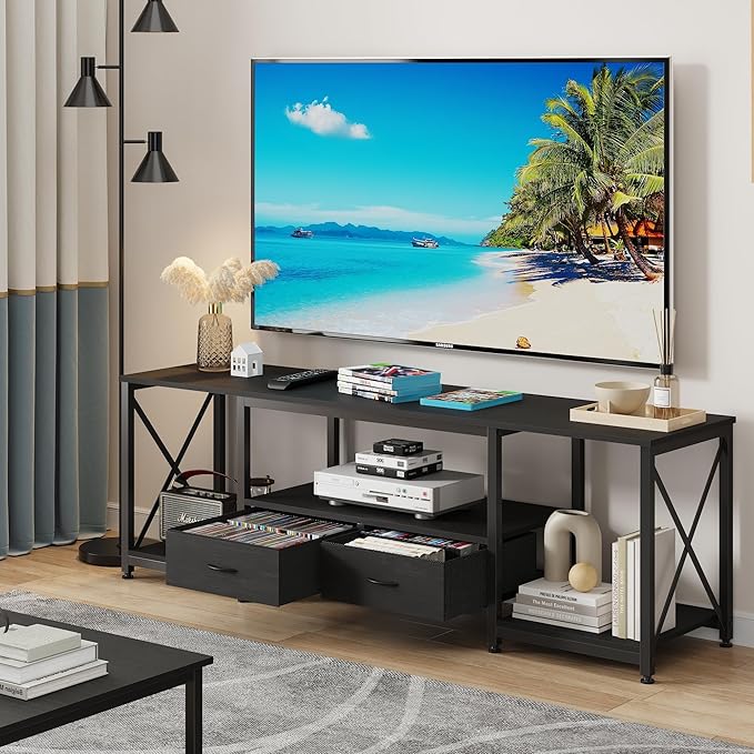 TV Stand with Fabric Drawers for 55 60 65 Inches TV - Image 4