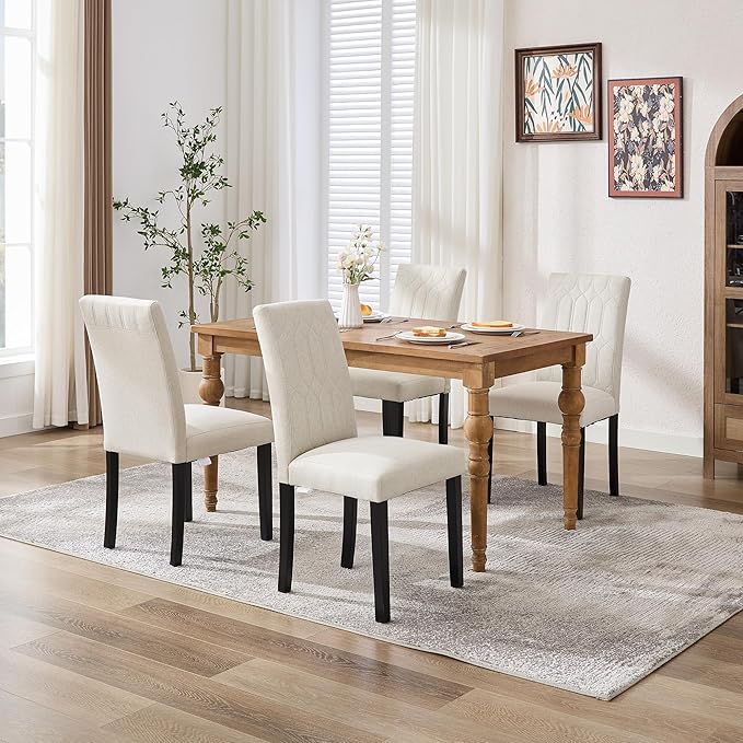 VECELO Upholstered Dining Chairs Set of 4, Modern Accent Parsons - Image 6