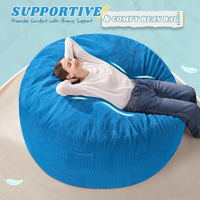 HABUTWAY 3FT Bean Bag Chair, Giant Bean Bag Chairs - Image 5
