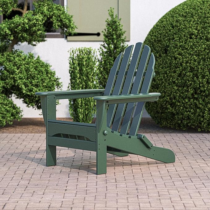 POLYWOOD AD5030GR Classic Folding Adirondack Chair, 38.5" x 31.25" x 33.5" - Image 2