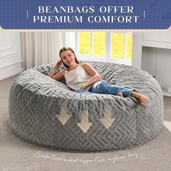 Hobestluk Bean Bag Chairs Adults Beanbag Chair - Image 6