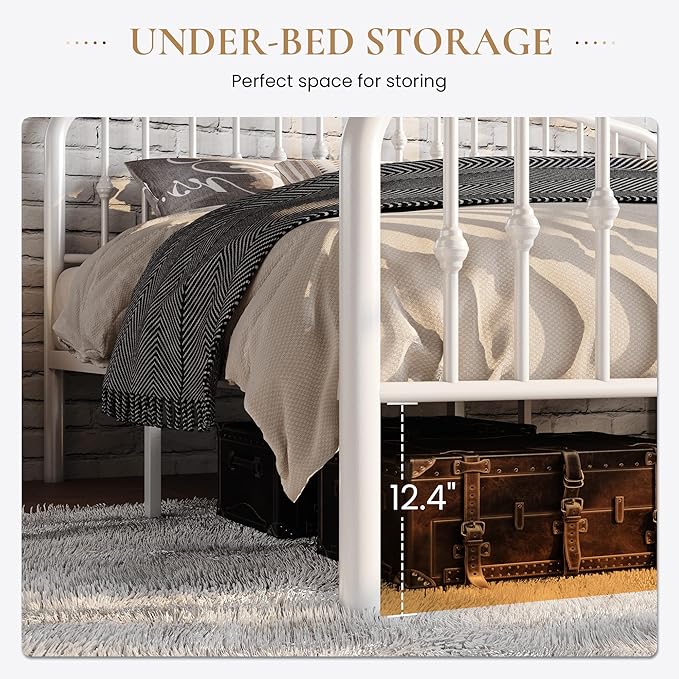 SHA CERLIN Twin Size Metal Platform Bed Frame - Image 5