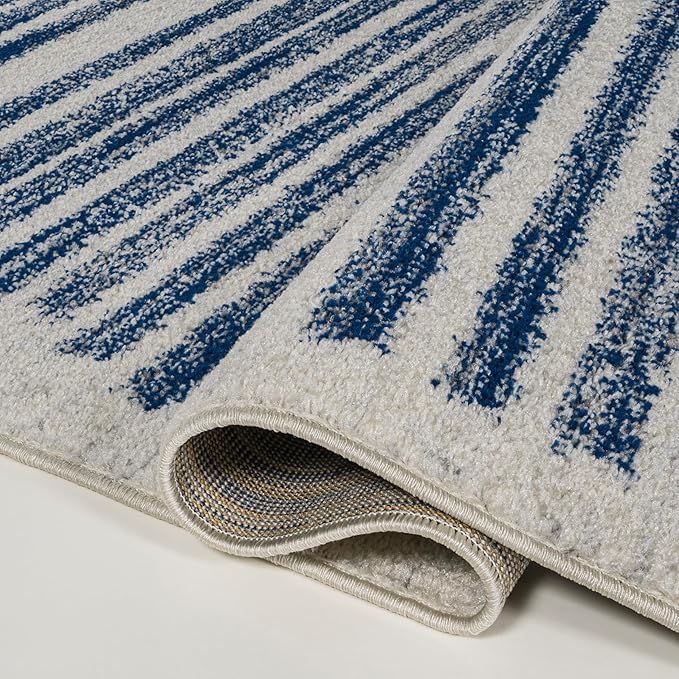 JONATHAN Y Khalil Modern Berber Stripe Cream/Navy Indoor Area Rug, Contemporary - Image 7