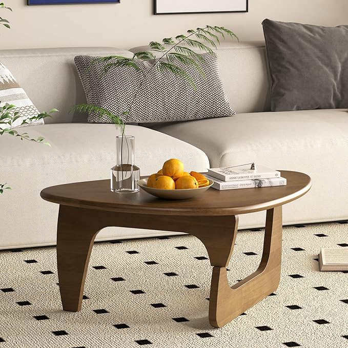 Mid Century Modern Coffee Table, Solid Wood Triangle Coffee Table - Image 6