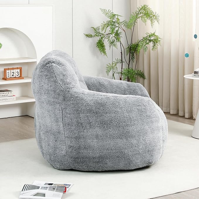 Furniliving Bean Bag Chair, Giant Bean Bag Chair Stuffed Floor Sofa - Image 4