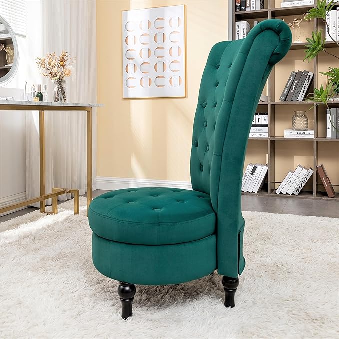 Container Furniture Direct Royal High-Back Velvet Accent Chair - Image 18