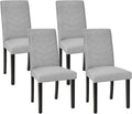 VECELO Upholstered Dining Chairs Set of 4, Fabric Wood Legs High Back by VECELO
