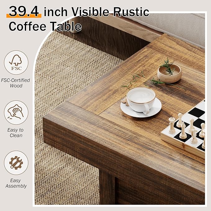 Coffee Table 39 in Rustic Center Table - Image 3