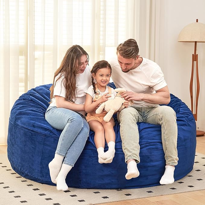 HABUTWAY Bean Bag Chair: Giant 6' Memory Foam Furniture Bean Bag Chair - 6Ft - Image 2
