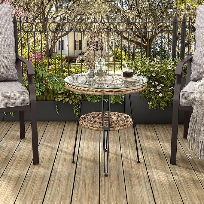 Muse & Lounge Co. Ysar Boho 19-inch Round Coffee Table Outdoor - Image 4