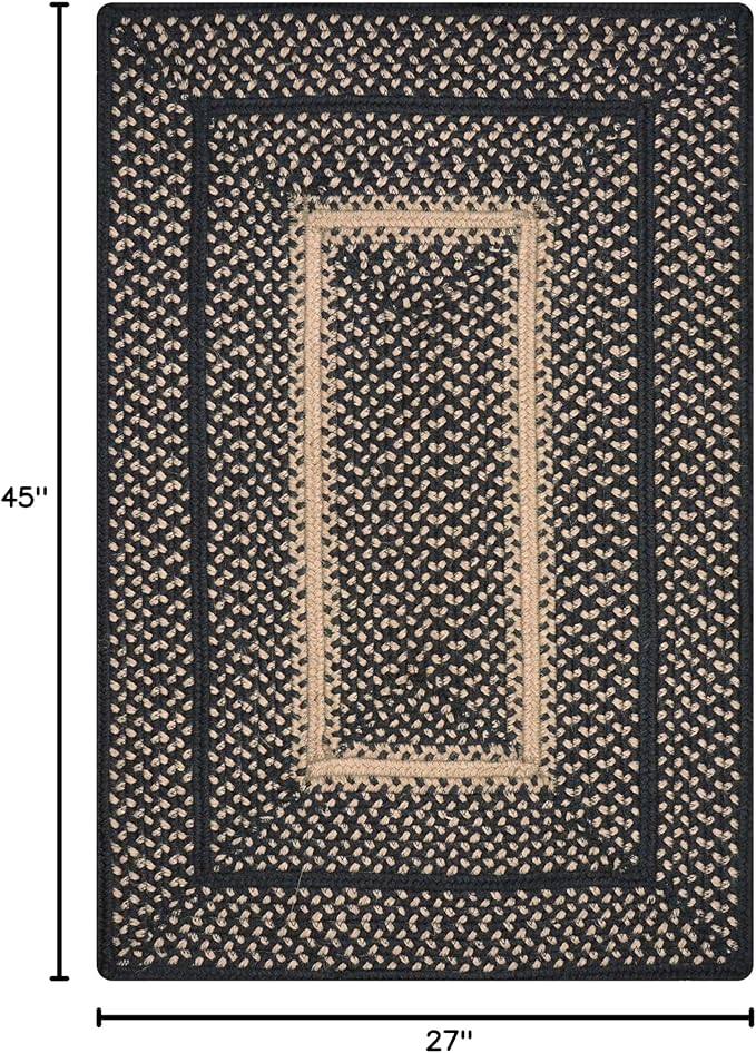 Manchester Black Small Braided Rug, 27x45 Rectangle - Image 2