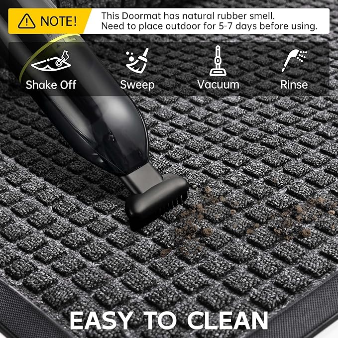 Sturdy Front Door Mat Outside Entrance, Stain and Fade Resistant, Natural - Image 6