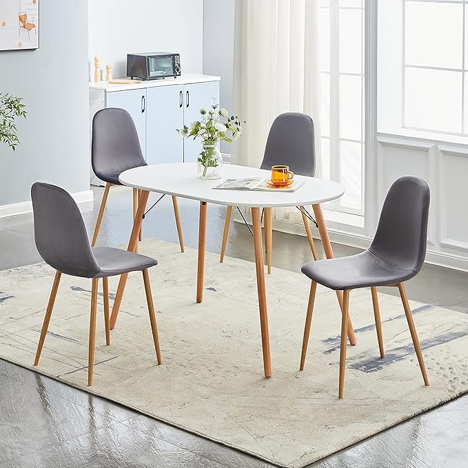 FurnitureR Dining Chairs Set of 4, Velvet Dining Room Seating, Upholstered - Image 2
