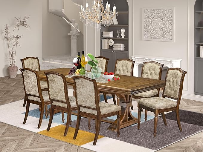 NEMA9-AWA-36 9-Piece Modern Dining Set Includes a Rectangular Modern Dining by LuxebyEastWestFurniture