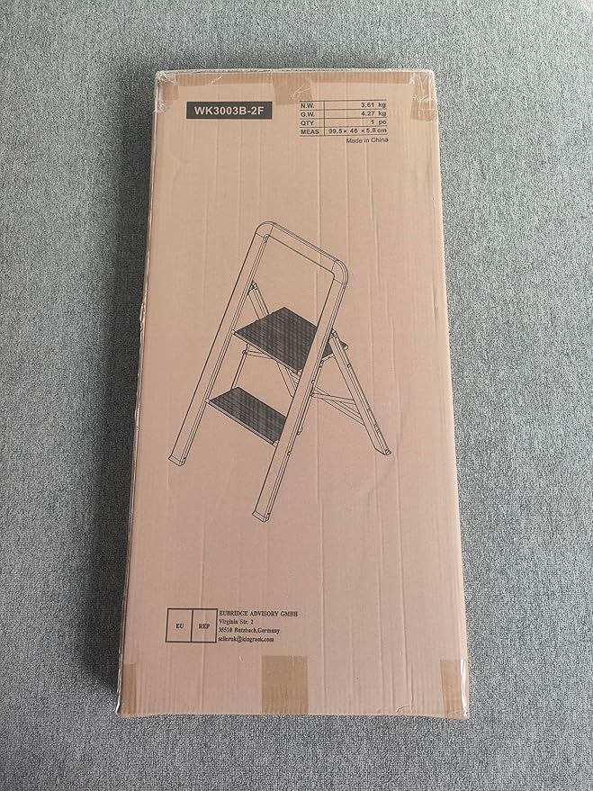 KINGRACK Aluminium 2 Step Ladder, Lightweight Step Stool - Image 8