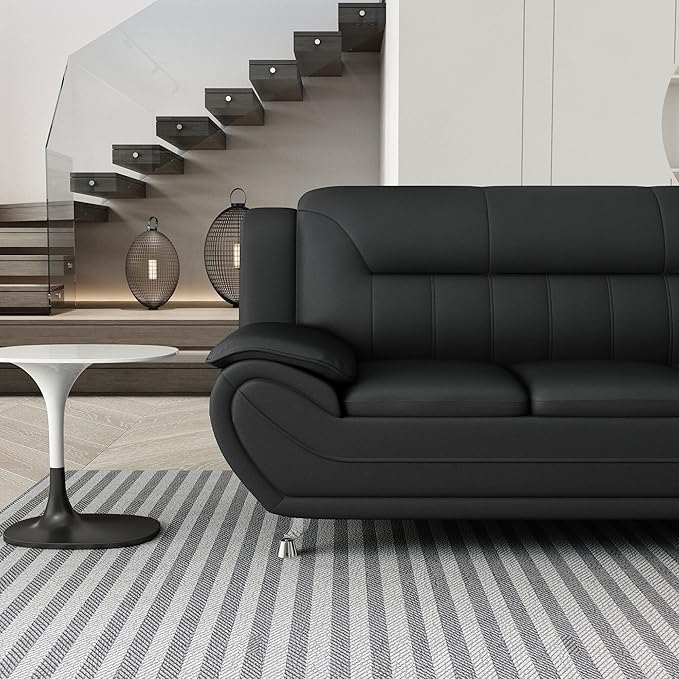 Container Furniture Direct Michael Modern Faux Leather Upholstered Stainless - Image 8