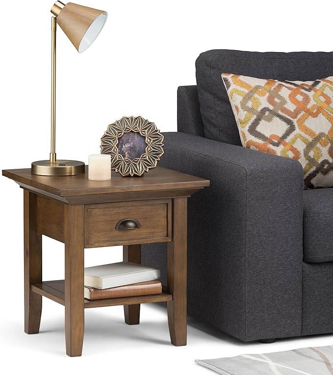 SIMPLIHOME Redmond SOLID WOOD 19 inch Wide Square Transitional End Side Table - Image 10