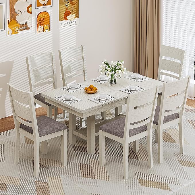 Solid Wood Extendable Farmhouse Dining Table - Image 2