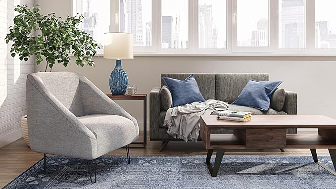 SIMPLIHOME Skyler 18-inch Wide Solid Mango/Metal Industrial C-Shaped End Table - Image 2