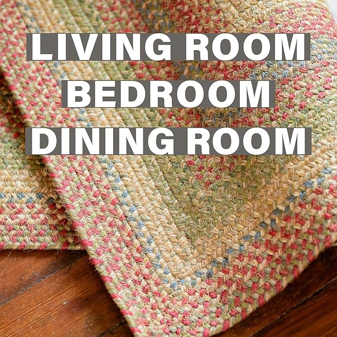 Azalea Multicolor Braided Oval Rug, 4x6' - Image 7