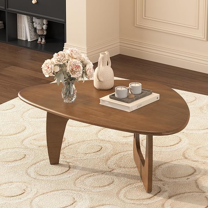 Mid Century Modern Coffee Table, Solid Wood Triangle Coffee Table - Image 6