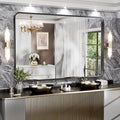 Hasipu Black Bathroom Mirror 59x39 Inch Rounded Rectangle Vanity Mirror Metal by Whatssuitableisthebest