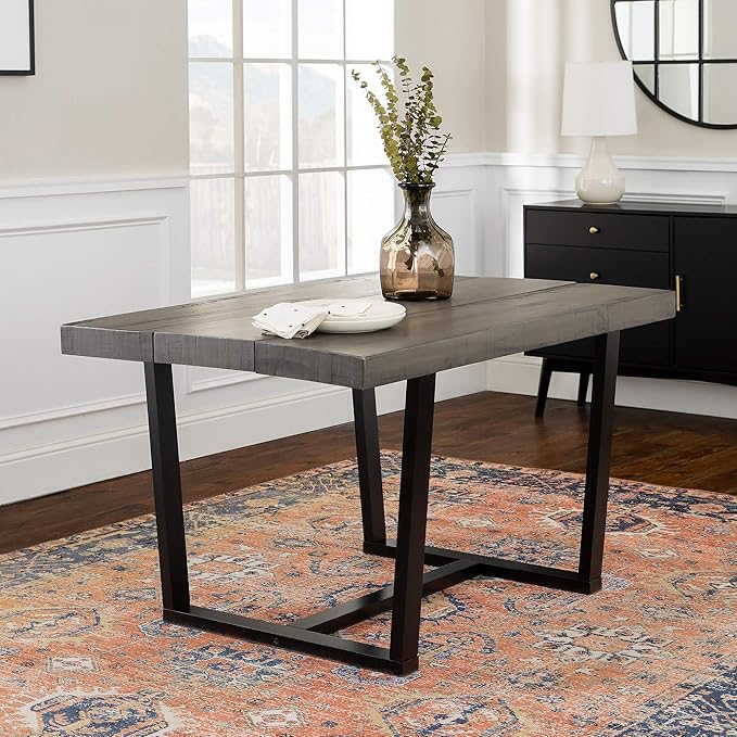 Walker Edison Andre Modern Solid Wood Dining Table, 52 Inch - Image 2