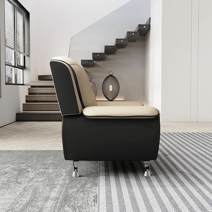 Container Furniture Direct Michael Modern Faux Leather Upholstered Stainless - Image 14