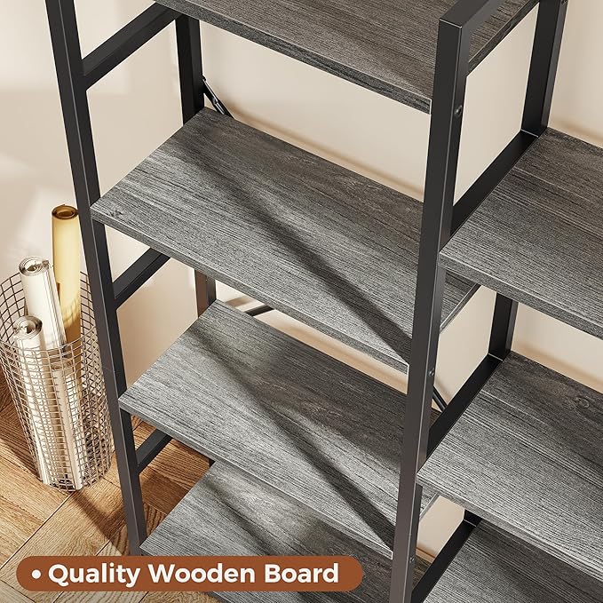 SUPERJARE Triple 6 Tier Bookshelf, Bookcase - Image 4
